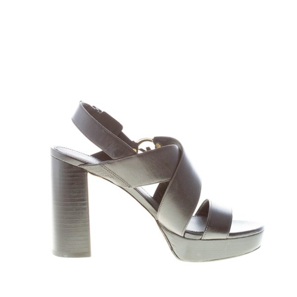 MICHAEL KORS donna sandalo Vera Platform in pelle NERO con fasce e placca logo. Tacco 10 cm - immagine 5