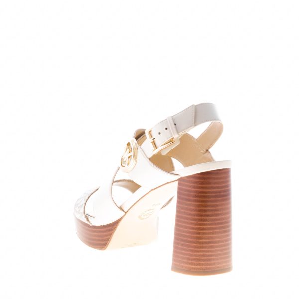 MICHAEL KORS donna sandalo Vera Platform in pelle VANIGLIA con fasce e placca logo. Tacco 10 cm - immagine 3