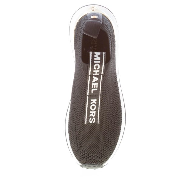 MICHAEL KORS donna sneaker slip on Bodie in tessuto elasticizzato NERO con striscia logo - immagine 7