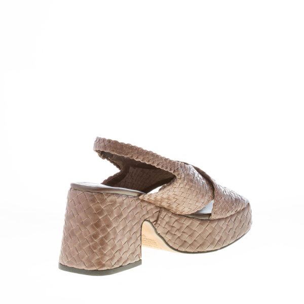 PONS QUINTANA (for Mariacristina) donna sandalo Guinea in pelle intrecciata GRIGIO FUMO. Tacco 8 cm - immagine 4