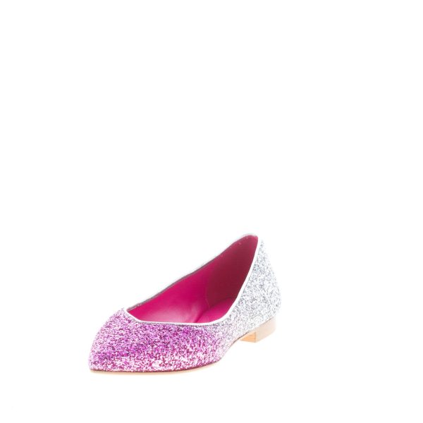 PROSPERINE donna ballerina in pelle con finitura degradè Glitter FUXIA ARGENTO - immagine 2