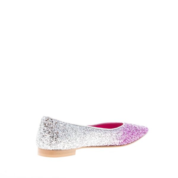 PROSPERINE donna ballerina in pelle con finitura degradè Glitter FUXIA ARGENTO - immagine 4