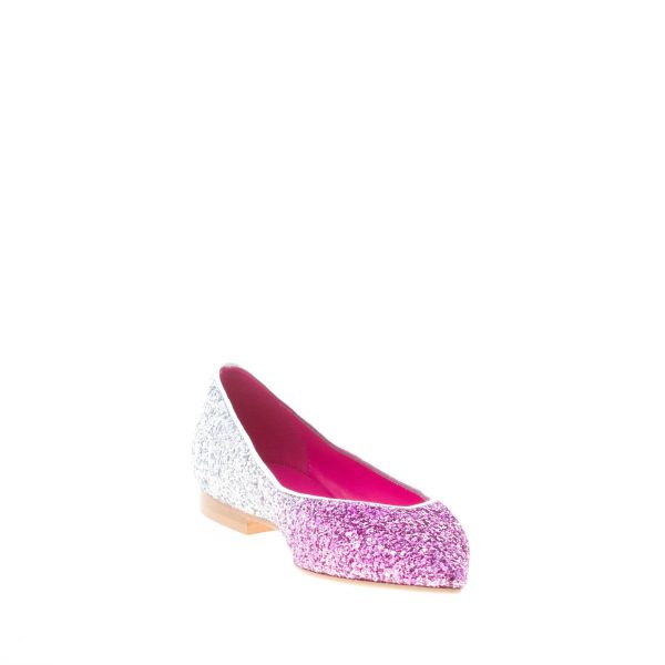 PROSPERINE donna ballerina in pelle con finitura degradè Glitter FUXIA ARGENTO - immagine 5