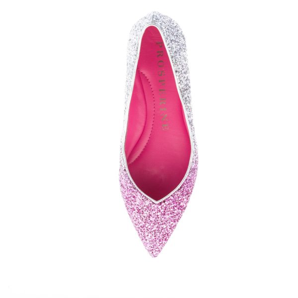 PROSPERINE donna ballerina in pelle con finitura degradè Glitter FUXIA ARGENTO - immagine 6