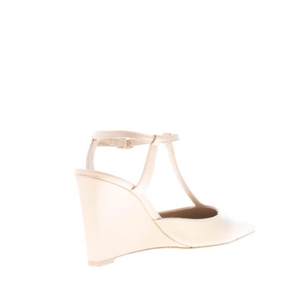 PROSPERINE donna scarpa slingback in nappa TORTORA. Zeppa 8 cm - immagine 4