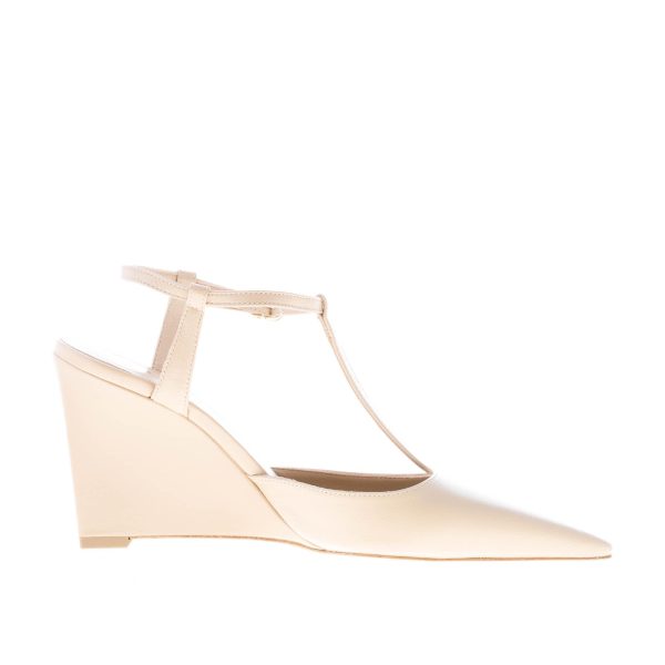 PROSPERINE donna scarpa slingback in nappa TORTORA. Zeppa 8 cm - immagine 5