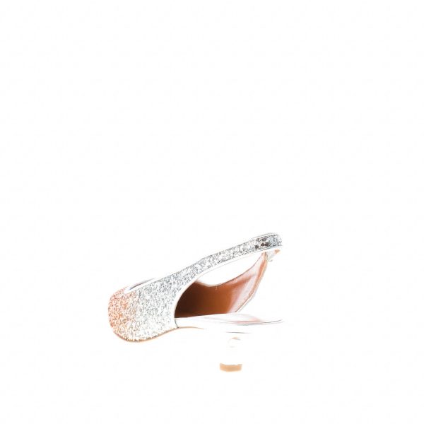 PROSPERINE donna scarpa slingback in pelle con finitura glitter degradè ARGENTO e RAME. Tacco 3,5 cm - immagine 3