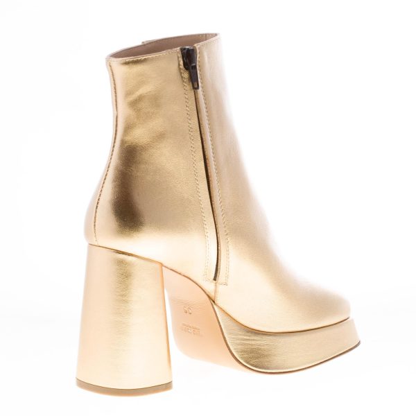 ROBERTO FESTA donna stivaletto Vermont in pelle ORO con platform. Tacco 9,5 cm - immagine 3
