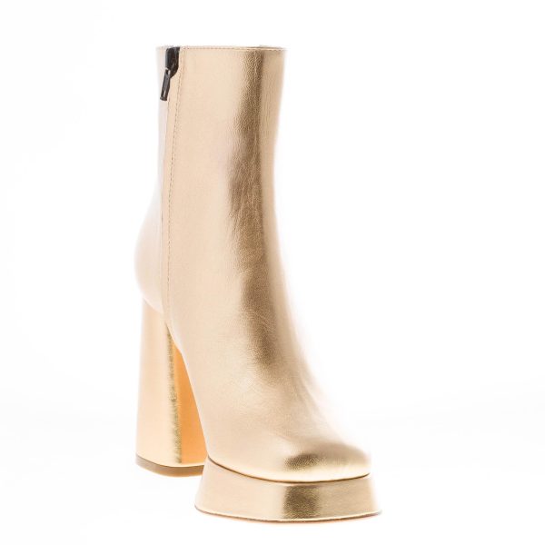 ROBERTO FESTA donna stivaletto Vermont in pelle ORO con platform. Tacco 9,5 cm - immagine 5
