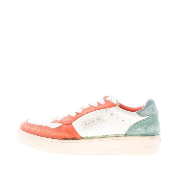 BACK 70 uomo sneaker Slam D V2 in pelle BIANCO più cloud e arancione