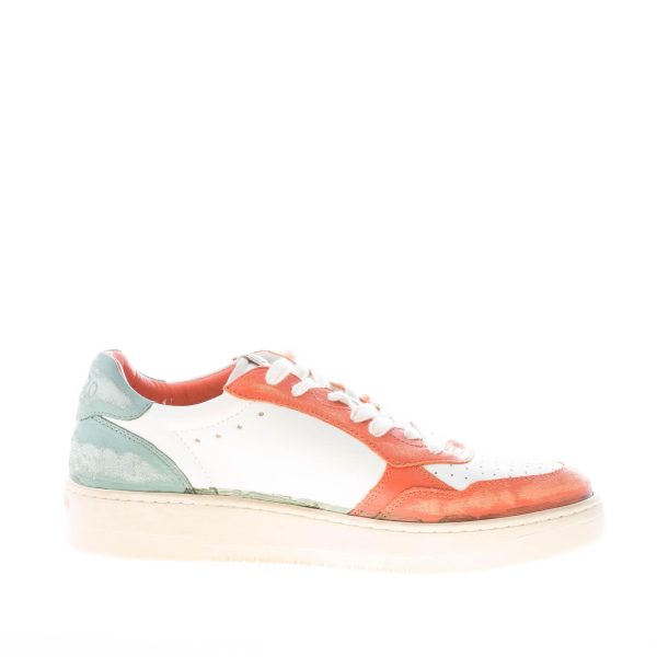 BACK 70 uomo sneaker Slam D V2 in pelle BIANCO più cloud e arancione - immagine 5