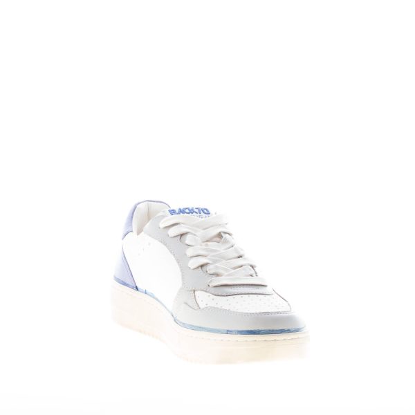 BACK 70 uomo sneaker Slam D V4 in pelle BIANCO più grigio e blu - immagine 6