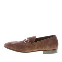 GREEN GEORGE uomo mocassino in camoscio TESTA DI MORO con morsetto. Suola in cuoio