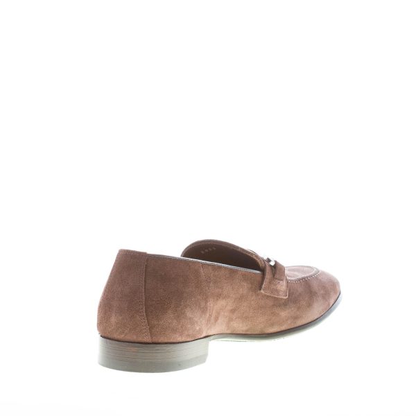 GREEN GEORGE uomo mocassino in camoscio TESTA DI MORO con morsetto. Suola in cuoio - immagine 4