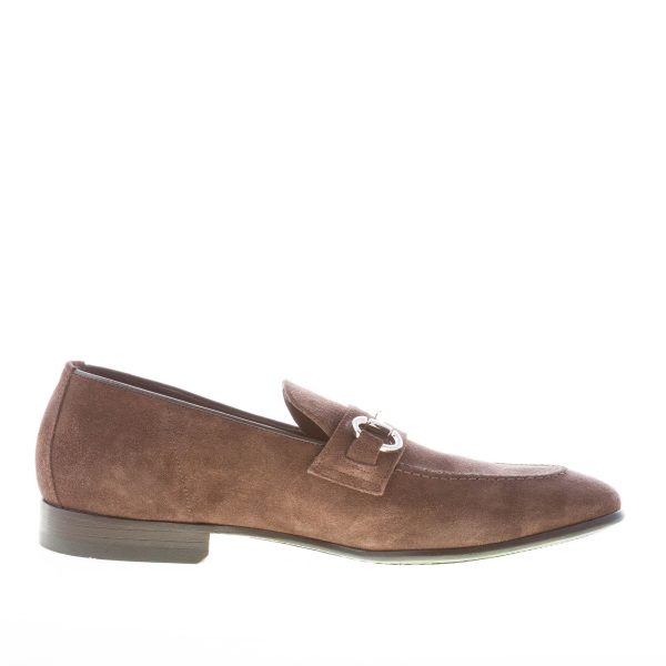 GREEN GEORGE uomo mocassino in camoscio TESTA DI MORO con morsetto. Suola in cuoio - immagine 5