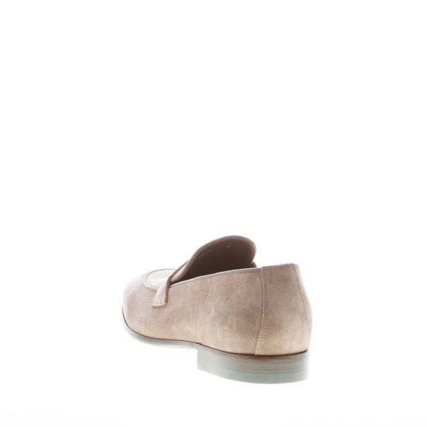 GREEN GEORGE uomo mocassino penny in camoscio GRIGIO. Suola in cuoio - immagine 3