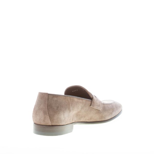 GREEN GEORGE uomo mocassino penny in camoscio GRIGIO. Suola in cuoio - immagine 4