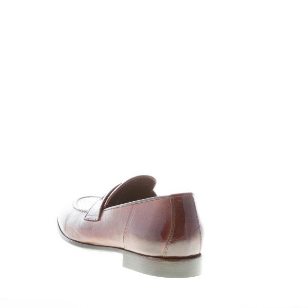 GREEN GEORGE uomo mocassino penny in pelle MARRONE. Suola in cuoio - immagine 3