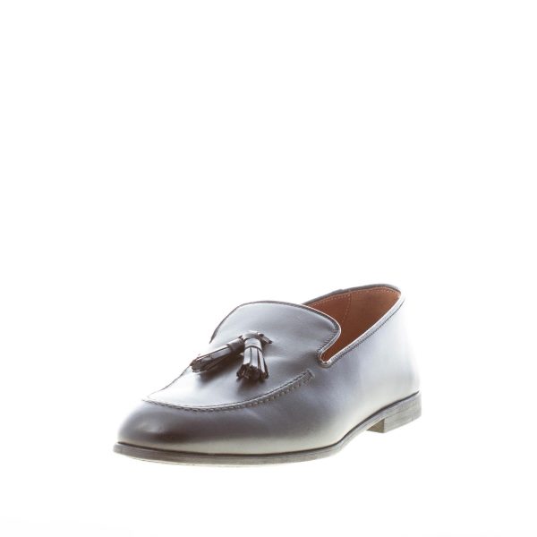 MILLE885 uomo mocassino accollato Lenny in pelle NERO con nappine. Suola gomma - immagine 2