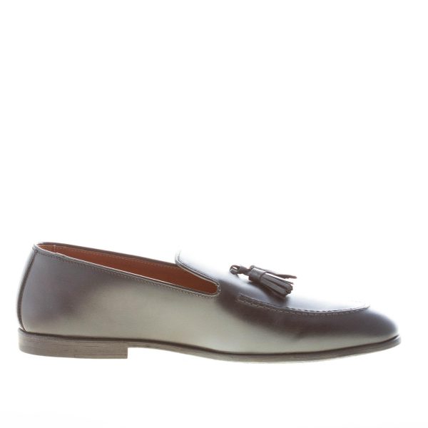 MILLE885 uomo mocassino accollato Lenny in pelle NERO con nappine. Suola gomma - immagine 5