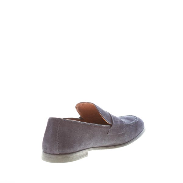 MILLE885 uomo mocassino Giglio in camoscio BLU con mascherina. Suola gomma - immagine 4