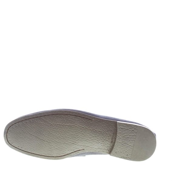 MILLE885 uomo mocassino Giglio in camoscio BLU con mascherina. Suola gomma - immagine 7