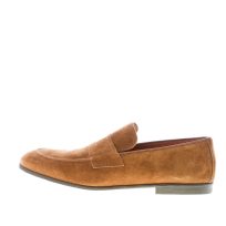 MILLE885 uomo mocassino Giglio in camoscio BRUCIATO con mascherina. Suola gomma