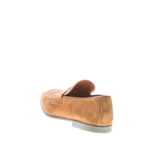 MILLE885 uomo mocassino Giglio in camoscio BRUCIATO con mascherina. Suola gomma - immagine 3