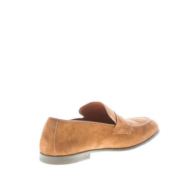 MILLE885 uomo mocassino Giglio in camoscio BRUCIATO con mascherina. Suola gomma - immagine 4