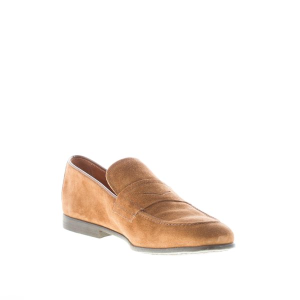 MILLE885 uomo mocassino Giglio in camoscio BRUCIATO con mascherina. Suola gomma - immagine 6