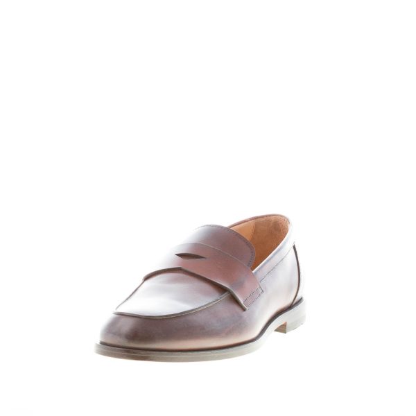 MILLE885 uomo mocassino Milton in pelle BRUCIATO con mascherina. Suola in cuoio - immagine 2