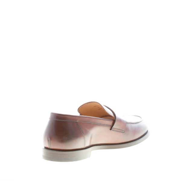 MILLE885 uomo mocassino Milton in pelle BRUCIATO con mascherina. Suola in cuoio - immagine 4