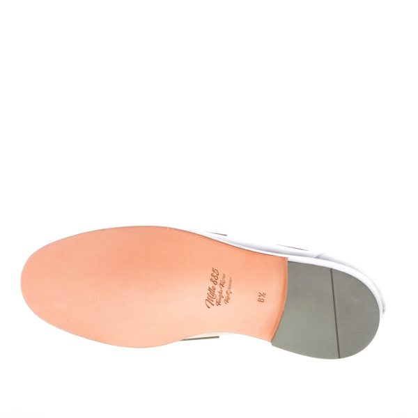 MILLE885 uomo mocassino Milton in pelle BRUCIATO con mascherina. Suola in cuoio - immagine 8