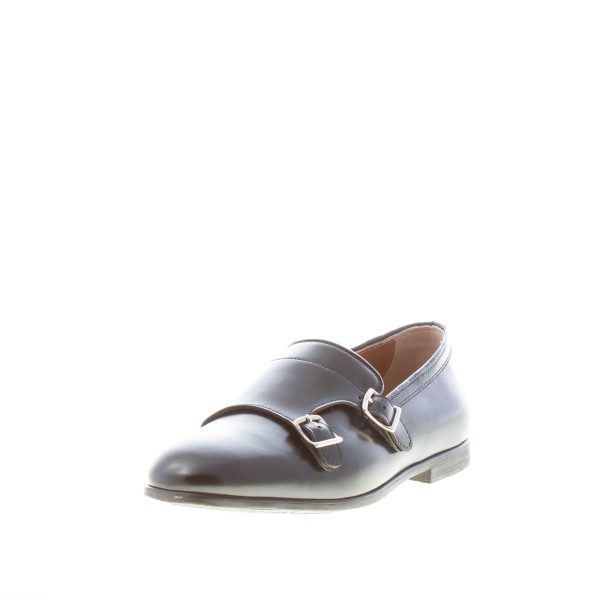 MILLE885 uomo scarpa doppia fibbia Simon in pelle NERO. Suola in gomma - immagine 2