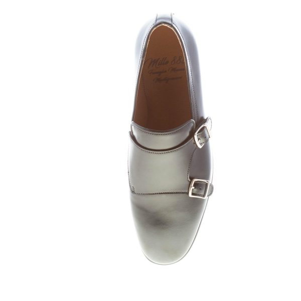 MILLE885 uomo scarpa doppia fibbia Simon in pelle NERO. Suola in gomma - immagine 7