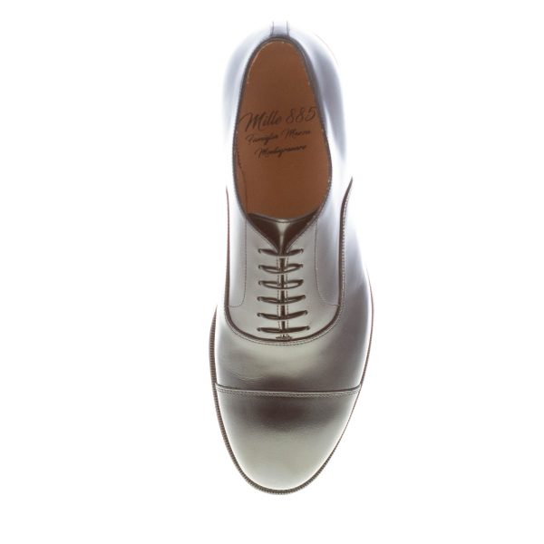 MILLE885 uomo scarpa francesina in pelle NERO con cucitura. Suola gomma - immagine 7