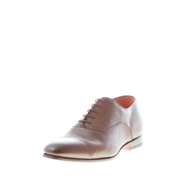 SANTONI uomo scarpa francesina in pelle MARRONE con puntale. Suola flex in cuoio - immagine 2