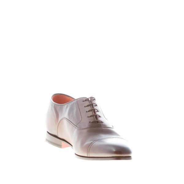 SANTONI uomo scarpa francesina in pelle MARRONE con puntale. Suola flex in cuoio - immagine 6