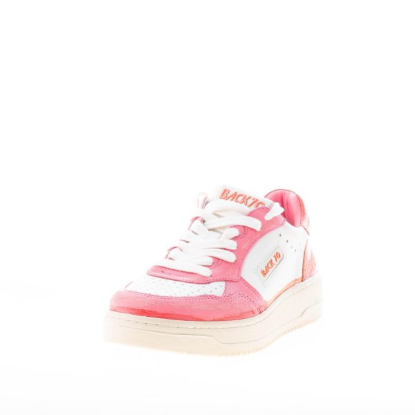 BACK 70 donna sneaker Slam D V5 in pelle BIANCO più rosa e arancione - immagine 2