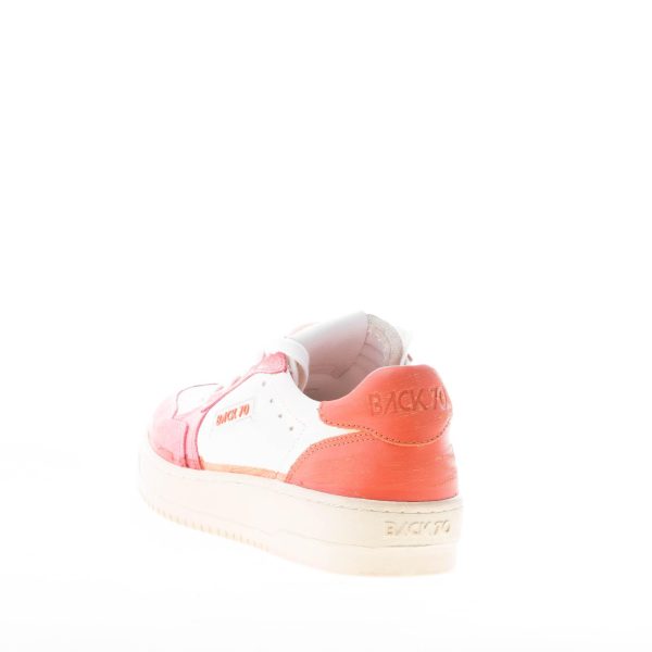 BACK 70 donna sneaker Slam D V5 in pelle BIANCO più rosa e arancione - immagine 3