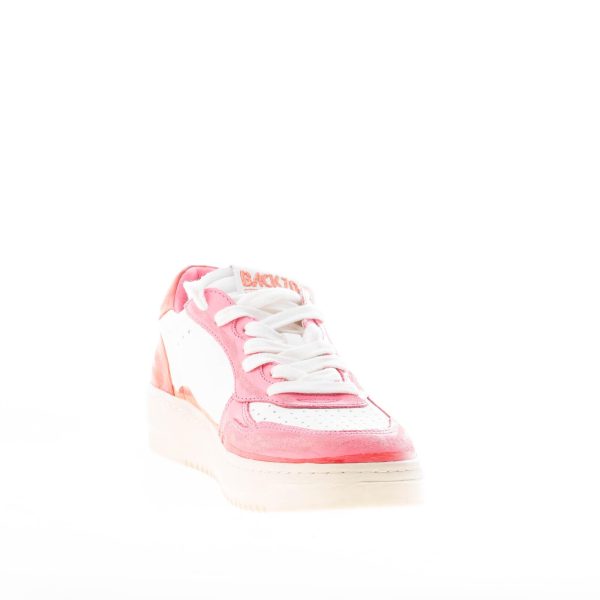 BACK 70 donna sneaker Slam D V5 in pelle BIANCO più rosa e arancione - immagine 6