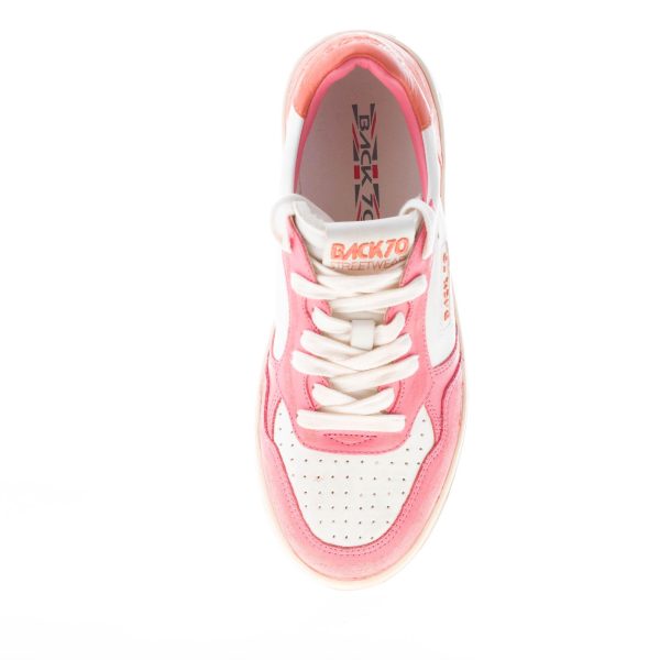 BACK 70 donna sneaker Slam D V5 in pelle BIANCO più rosa e arancione - immagine 7