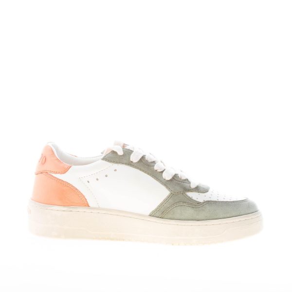 BACK 70 donna sneaker Slam H Vintage in pelle BIANCO più OLIVA e ARANCIONE - immagine 5