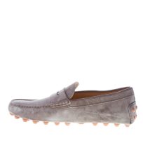 TOD'S uomo mocassino Gommino Bubble in camoscio GRIGIO con mascherina