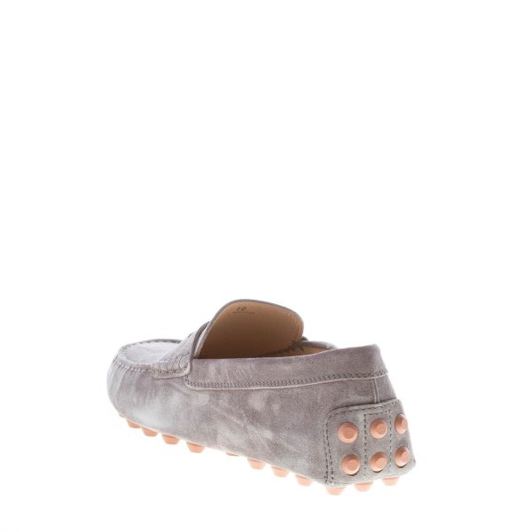 TOD'S uomo mocassino Gommino Bubble in camoscio GRIGIO con mascherina - immagine 3