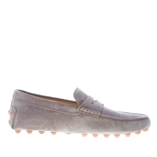 TOD'S uomo mocassino Gommino Bubble in camoscio GRIGIO con mascherina - immagine 5