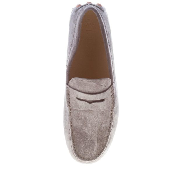 TOD'S uomo mocassino Gommino Bubble in camoscio GRIGIO con mascherina - immagine 7