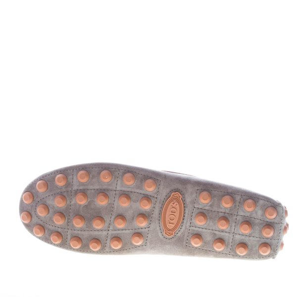 TOD'S uomo mocassino Gommino Bubble in camoscio GRIGIO con mascherina - immagine 8