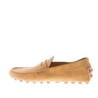 TOD’S Herren Mokassin Gommino Bubble aus Veloursleder BRAUN mit Penny-Spange