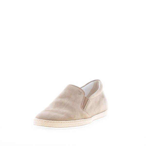 TOD'S uomo slip-on in camoscio TORBA con rafia intrecciata - immagine 2